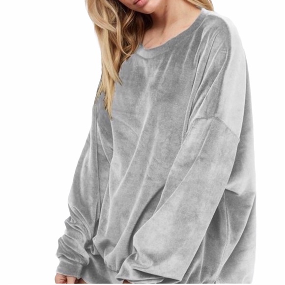 Tops - Cotton Velour Sweatshirt